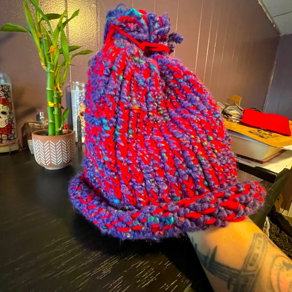 Home made crocheted beanie